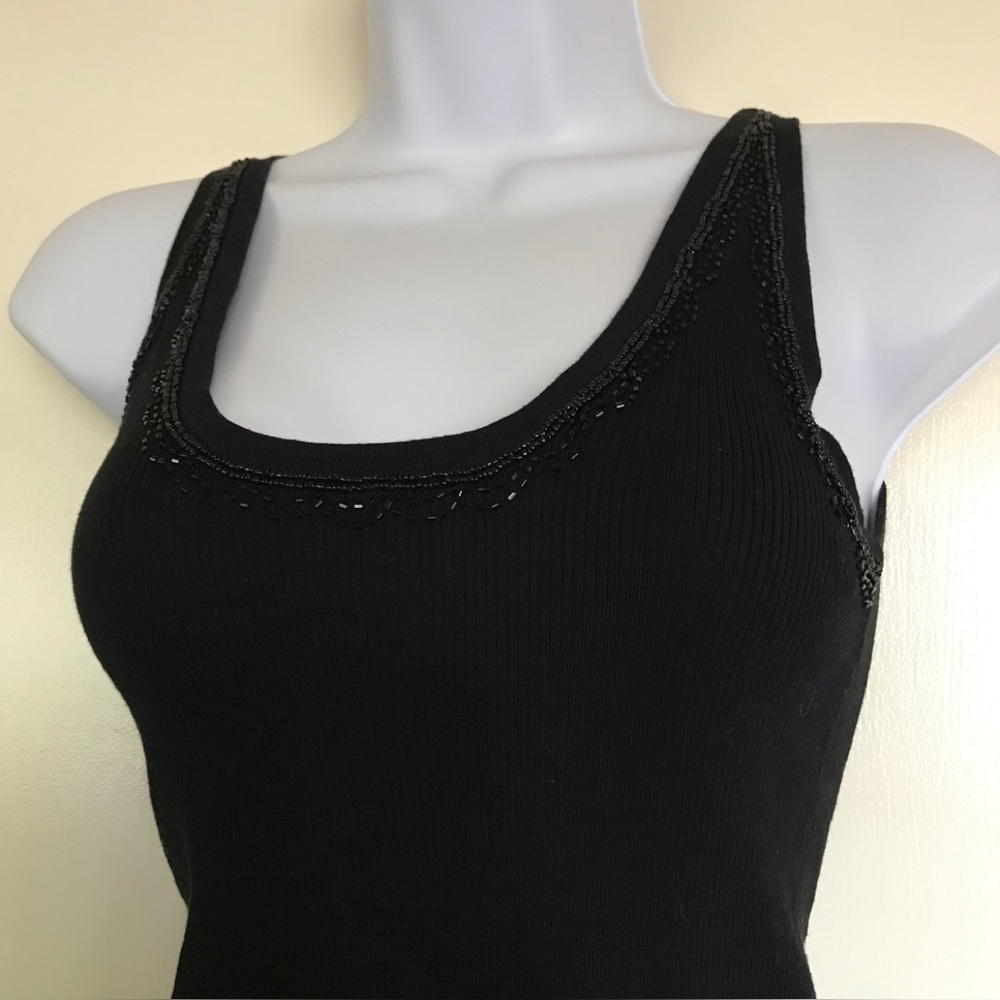 Vintage ESSENDI 90s size S sleeveless women black top 55% silk 45 % COTTON - Picture 14 of 16